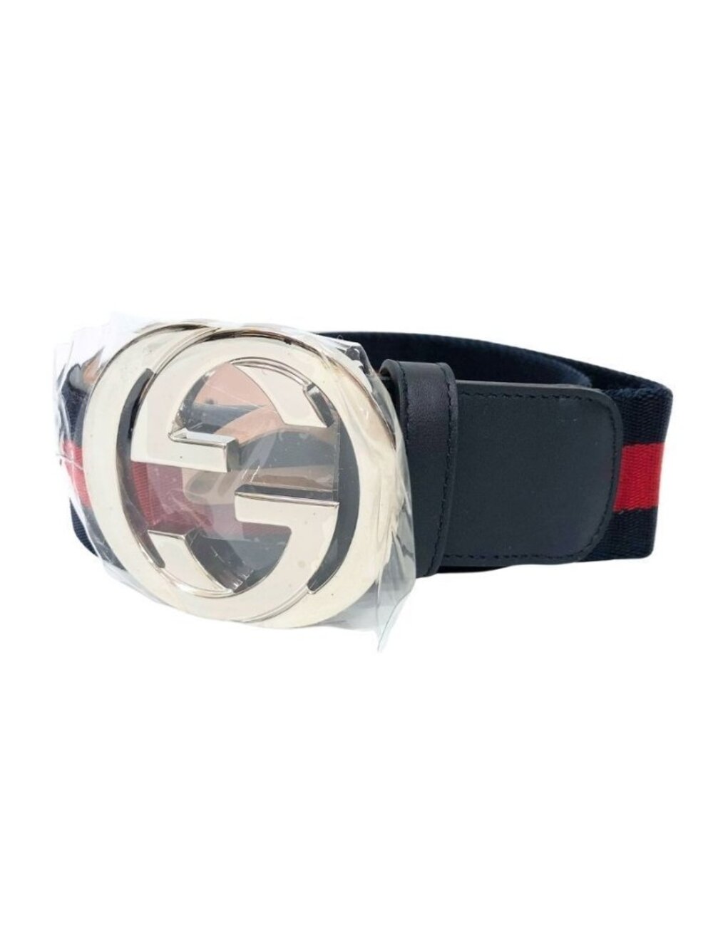 Gucci Sherry Line Interlocking G Belt 75 30 Navy Red